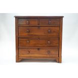 A Victorian mahogany chest of two short and three long drawers,