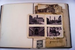 A late 18th/early 19th century large photograph album with approximately one hundred various sized