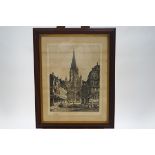 A pair of 19th century engravings of Reims cathedral and Eglise St-Maclou, Roven, signed by R.W.