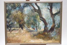 Joyce Spencer, Landscape, oil on canvas, signed lower left,