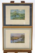 Lionel Edwards, 'Where Bright Waters Meet', 'The Evening Rise', colour print, a pair,