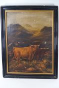 Scottish School, 19th century, Highland Cattle, oil on canvas,