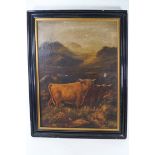 Scottish School, 19th century, Highland Cattle, oil on canvas,