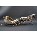 A Victorian silver salt in the form of a horse drawn sleigh,