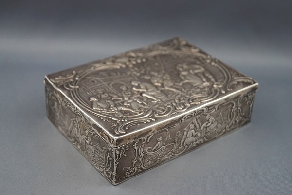 A German silver rectangular box,