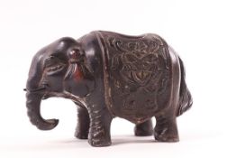 An Indian bronze censer in the form of an elephant, 8cm high,