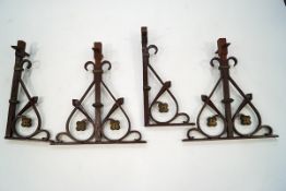 Four painted cast iron communion rail supports,
