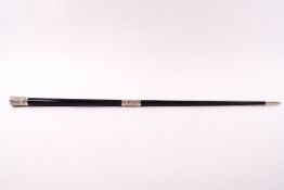An early 20th century presentation conductor's baton, silver mounted with inscription,