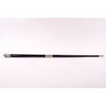 An early 20th century presentation conductor's baton, silver mounted with inscription,