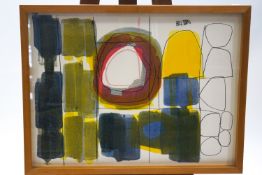 James Hull, Abstract watercolour and charcoal, signed and dated 86 upper left, 55.