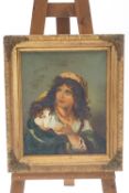 Continental school, 19th century, Portrait of a Country Woman, oil on canvas, monogrammed E.A.C.