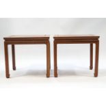 A pair of 20th century Chinese hardwood occasional tables,