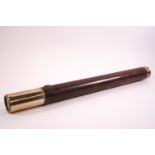 A 19th century single drawer leather and brass telescope by J Coombes, Devonport,