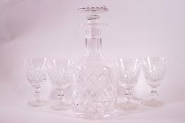 A Stuart Crystal cut glass decanter and stopper,