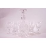 A Stuart Crystal cut glass decanter and stopper,