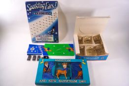 A collection of Babycham memorabilia including glasses, 'Sparkling Ears',