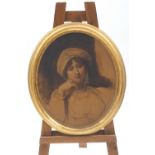 English school, early 19th century, oval portrait of a lady, oil on canvas,