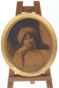English school, early 19th century, oval portrait of a lady, oil on canvas,