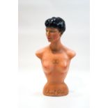 An advertising painted plaster bust, bears 'Chanel, Paris, CC',