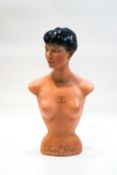 An advertising painted plaster bust, bears 'Chanel, Paris, CC',