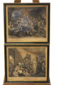 Fourteen 19th century Hogarth engravings, the largest 36cm x 40.