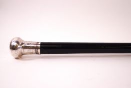 A Gentleman's evening cane with 2" silver knop,