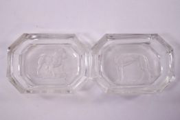 A pair of Baccarat rectangular pin trays,