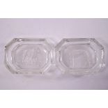 A pair of Baccarat rectangular pin trays,