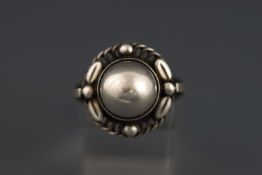 A Georg Jensen "Sterling" Moonlight Blossom ring, stamped with post 1945 makers mark, 1,