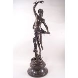 After A Moreau, a large bronze 'Departs des Hirondelles',