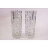A pair of Czech Republic clear glass vases by Sklo Union,
