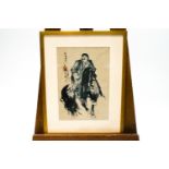 20th century School, Chinese horseman, India ink,