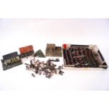 A quantity of Napoleonic painted pewter war games mini figures, 15mm high,