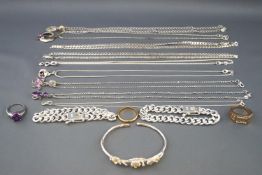 A quantity of white metal jewellery mostly stamped '925',