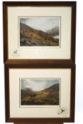 Vincent Balfour Brown, 'War' and 'Peace', coloured prints, a pair, signed lower right, 29.