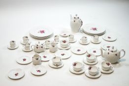 A collection of Spode 'Bridal Rose' wares, comprising teapot, coffee pot, two milk jugs, sucrier,