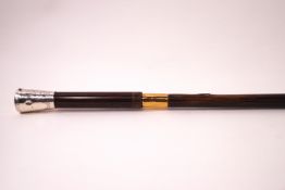 A Gentleman's evening cane with 1 1/2" silver knop,