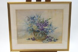 Marion Brook, Still Life of flowers, watercolour, signed lower right,