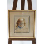 English School, (20th century), 'Portrait of a Little Girl', watercolour, indistinctly signed,