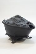 A late 19th century French cast iron coal scuttle of turtle shape,