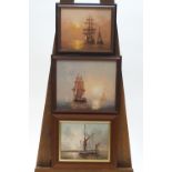 L Alexis, Sailing ship, oil on canvas, signed lower right, 13cm x 24cm,