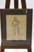 Mid-20th century school, Figure Study, pen and ink, dedicated, signed indistinctly and dated '67,