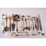 An extensive continental silver plated service of flatware and matching cutlery each piece engraved