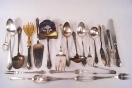 An extensive continental silver plated service of flatware and matching cutlery each piece engraved