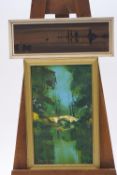 George Deakins, Bridge within wooded landscape, oil on board, signed and dated '78 lower left,