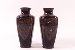 A pair of early 20th century Cloisonne vases,