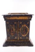 An early Victorian papier mache table top work box,