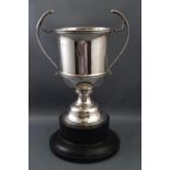 A silver two handled trophy cup, 20.