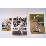 A collection of signed Cricket photographs, 10 x 8 and smaller, including McGarth, Willey (3),