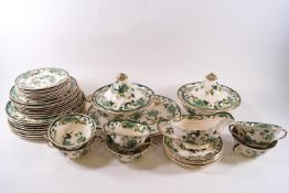 A Masons 'Chartreuse' pattern dinner service, comprising: two tureens and covers, one serving plate,